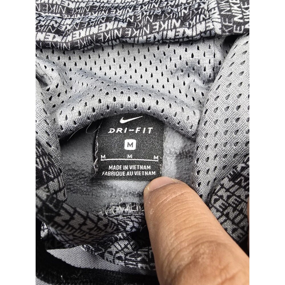 Nike Thermal Dri-Fit Hoodie Sweatshirt Gray Mens M Spell Out on Sleeves - Picture 2 of 5